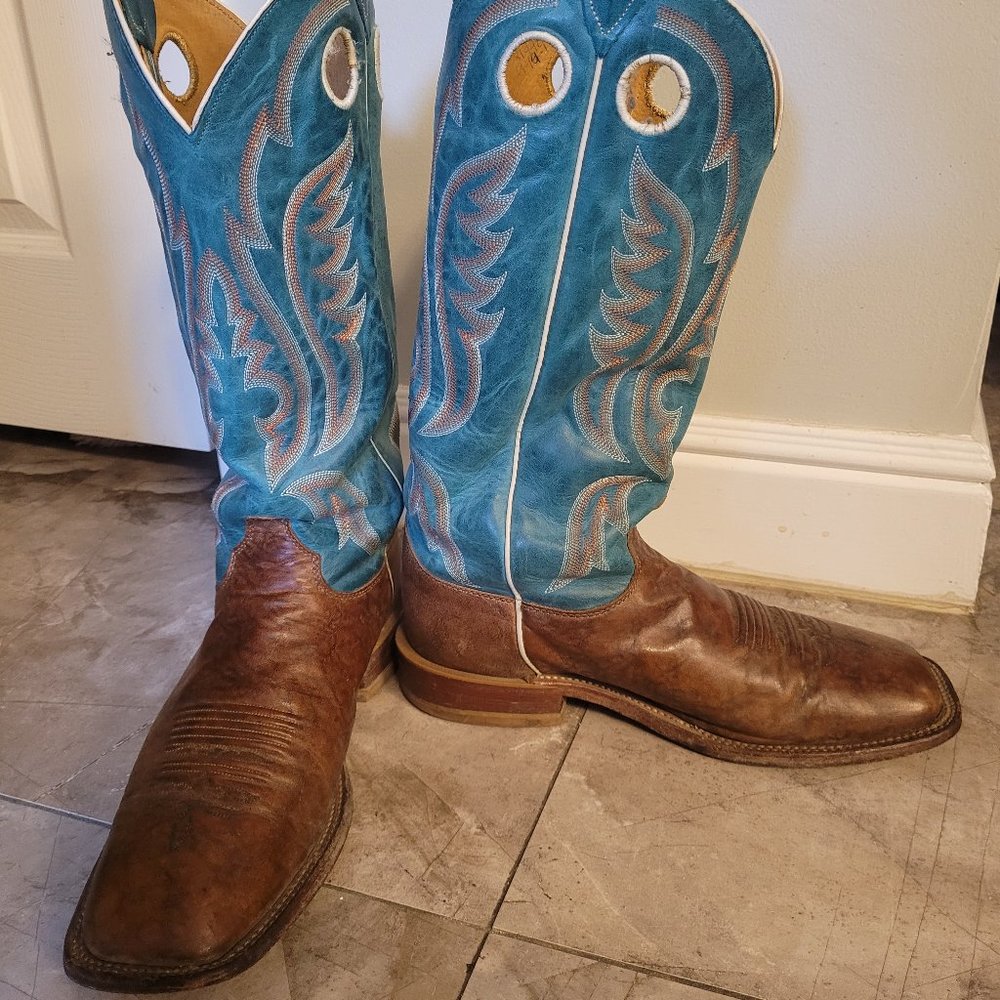 Justin 10 EE Bent Rail Western Boot with Old Map Cowhide